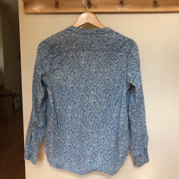 Gap Floral Printed Chambray Button Down Top - Picture 2 of 4